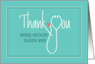 Hand Lettered National Healthcare Volunteer Week with Stethoscope card