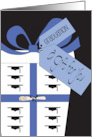 Hand Lettered Graduation Gift for You Blue Bow Tags and Diploma card