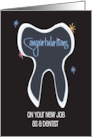 Hand Lettered Congratulations New Job as Dentist Sparkling Tooth card