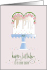Hand Lettered Birthday Sister May Monthly Flower Cake Lily of Valley card