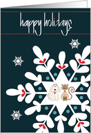Hand Lettered Happy Holidays to Amazing Vet Tech Snowflake and Pets card