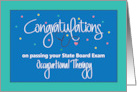 Hand Lettered Passing State Board Exam for Occupational Therapy card