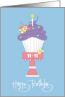 Hand Lettered Palindrome Cupcake for November 11 Birthday on 11 11 card