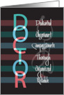 Hand Lettered Vertical Doctors Day with Characteristics for Co-worker card