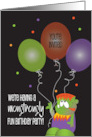 Hand Lettered Kid’s Monstrously Fun Birthday Party Invitation Monster card