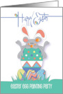 Hand Lettered Invitation to Easter Egg Painting Party Mouse on Egg card