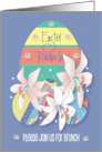 Hand Lettered Invitation to Easter Brunch Large Egg with Easter Lilies card
