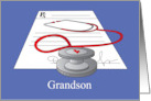 Doctors’ Day Custom Relation with Prescription and Red Stethoscope card