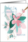 Hand Lettered Floral Mother’s Day Granddaughter Pink Flower and Leaves card