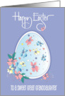 Hand Lettered Easter Great Granddaughter Floral Egg and Spring Flowers card