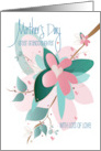 Hand Lettered Mother’s Day Great Granddaughter Flower and Hearts card