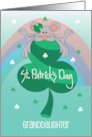 Hand Lettered St Patrick’s Day Granddaughter Mouse on Green Shamrock card