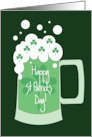Hand Lettered St. Patrick Day Beer with Green Beer and Shamrocks card