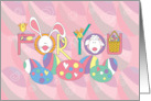 Easter For You For Little Girls Decorated Eggs Bunny Lamb and Basket card