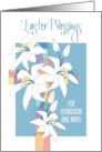 Hand Lettered Easter Grandson and Wife with Cross and Easter Lilies card