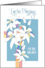 Hand Lettered Easter Son and Wife with Stained Glass Cross and Lilies card