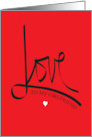 Hand Lettered Love To My Girlfriend Large Word Small White Heart card