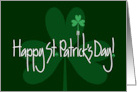 Hand Lettered St Patricks Day with Bright Green Shamrock Balloon card
