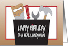 Birthday for Handyman or Carpenter with Bucket of Handyman Tools card