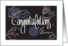 Hand Lettered Congratulations on Award or Recognition with Streamers card