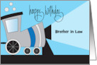 Hand Lettered Birthday with Train and Headlight Custom Relationship card