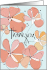 Hand Lettered Thank You to Babysitter Stylized Orange Flowers on Mint card