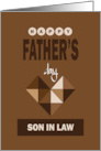Hand Lettered Father’s Day for Son in Law with Brown Geometric Heart card