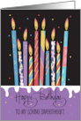 Hand Lettered Birthday for Sweetheart Frosted Cake Decorated Candles card