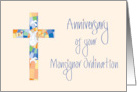 Hand Lettered Anniversary of Monsignor Ordination Stained Glass Cross card