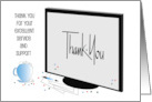 Hand Lettered Thank You to Computer Technology for Help and Support card