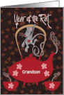 2032 Chinese New Year of the Rat Maroon Tea Pot Custom Relationship card