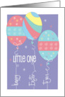 Hand Lettered Easter for Girl with Three Decorated Easter Egg Balloons card