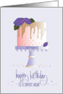 Hand Lettered Mom Birthday Monthly Flower Morning Glory Birthday Cake card