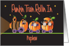 Hand Lettered Punkin Train Rollin In for Nephew Pumpkins and Mice card