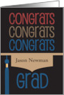 Graduation Mortarboard Hat Congrats Congrats Congrats Custom Name card