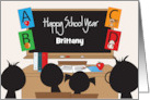 Hand Lettered Back to Elementary School Custom Name on Blackboard card