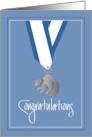 Hand Lettered Silver Beaver Award Blue and White Ribbon and Beaver card