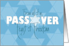 Hand Lettered Passover Feast of Freedom From All of Us Star of David card