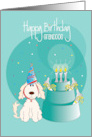 Hand Lettered Birthday for Pet Granddog Stacked Dog Dishes and Bones card