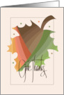 Hand Lettered Thanksgiving Give Thanks Variated Shade Single Leaf card