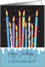 Hand Lettered Birthday Decorated Candles on Cake Custom Relationship card