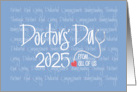 Hand Lettered Doctors’ Day 2025 From All of Us Stethoscope and Heart card