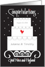 Hand Lettered Wedding Great Niece and Husband Custom Names and Date card