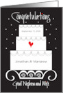 Hand Lettered Wedding Great Nephew and Wife Custom Names and Date card