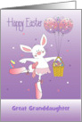 Hand Lettered Easter Bunny Basket and Balloons Custom Relationship card