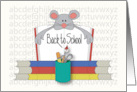 Hand Lettered Back to School Mouse Books and School Utensil Jar card