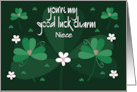 St. Patrick’s Day Good Luck Charm Heart Shamrocks Custom Relationship card