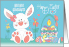 Hand Lettered Easter White Bunny Egg Basket Great Great Granddaughter card