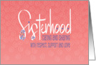Hand Lettered Sisterhood Anniversary Calligraphy on Melon with Flowers card