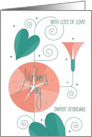 Hand Lettered Mother’s Day Grandma Pink Morning Glories Lots of Love card